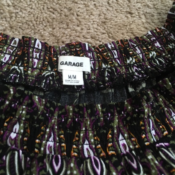 Garage vivid color tribal print lace hemmed crew - Picture 5 of 6